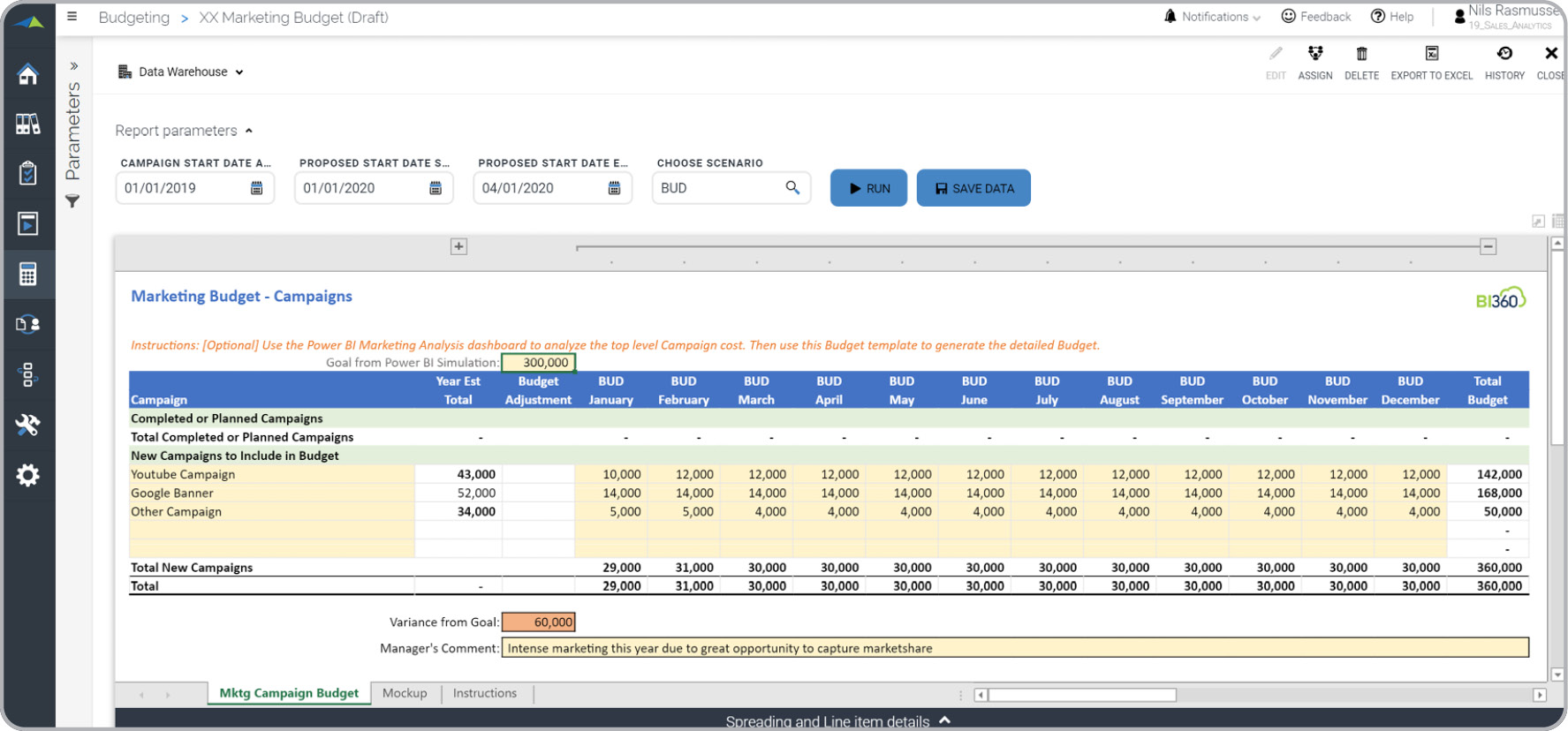 Marketing Campaign Budget Template Example