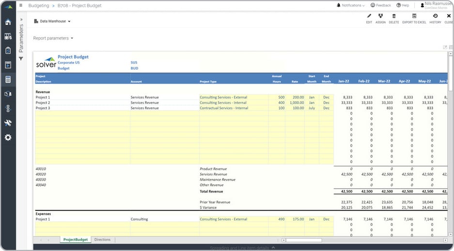 Project Budgeting Template Example