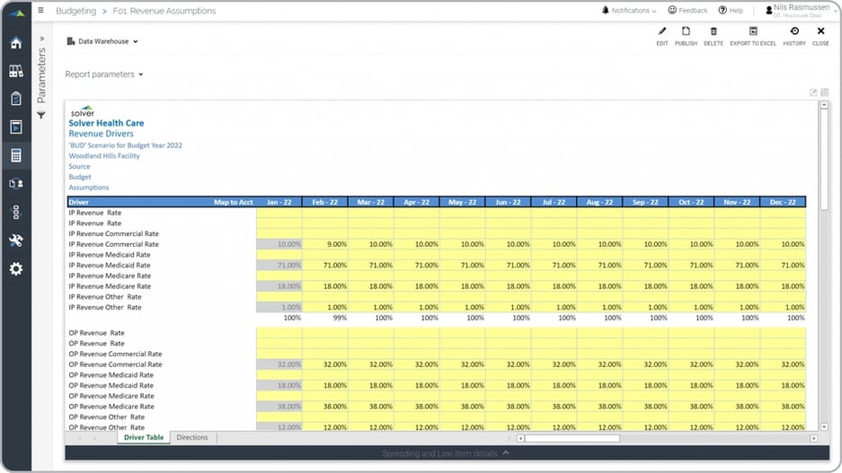 Revenue Budget Assumptions for Healthcare Providers Example 