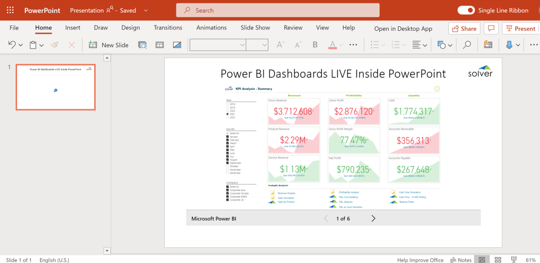 Power BI inside PowerPoint