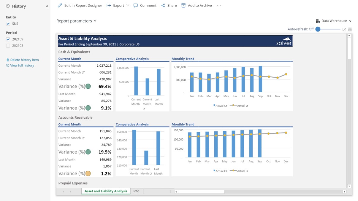 Example of an Asset & Liability Analysis Template to Streamline the Monthly Reporting Process