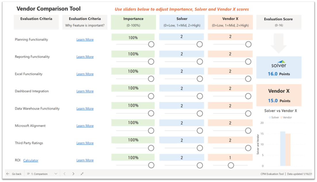 Vendor Comparison Tool